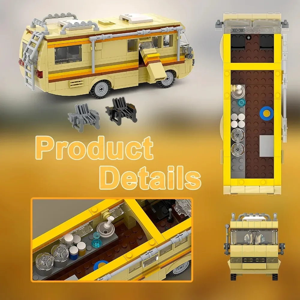 360Pcs Film MOC Breaking Bad RV Bus Auto Modell Bausteine Edacational Ziegel Spielzeug für Kinder Geburtstag Geschenk – Detail 5