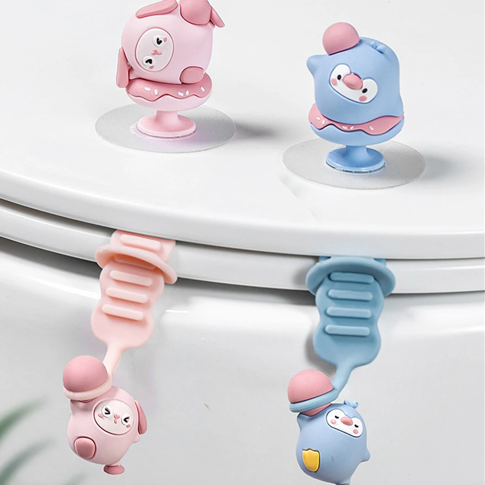 Toilet Lid Handle Sanitary Actual Durable Lid Handle Cartoon Handle Toilet Cleaning Tool Trend Flip Handle Convenient Save Time