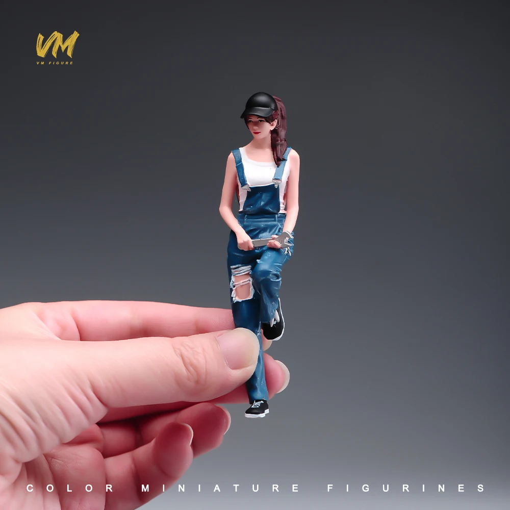 Face Painted Miniatures 1/18 1/24 1/43 1/64 1/87 Headphone Girl Young Woman Jacket Boy Tough Guy Scene Props View Vehicle Decor image 34