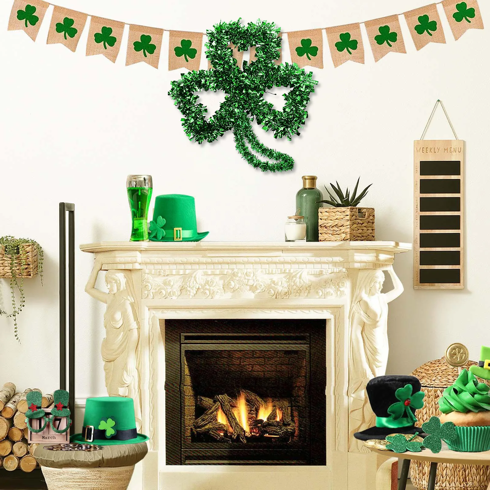 

2Pcs Iron Shamrock Wreath Frame Metal Wire Hoop DIY Decoration Festival Party Supplies Hanging Craft Rings Wreath Frame