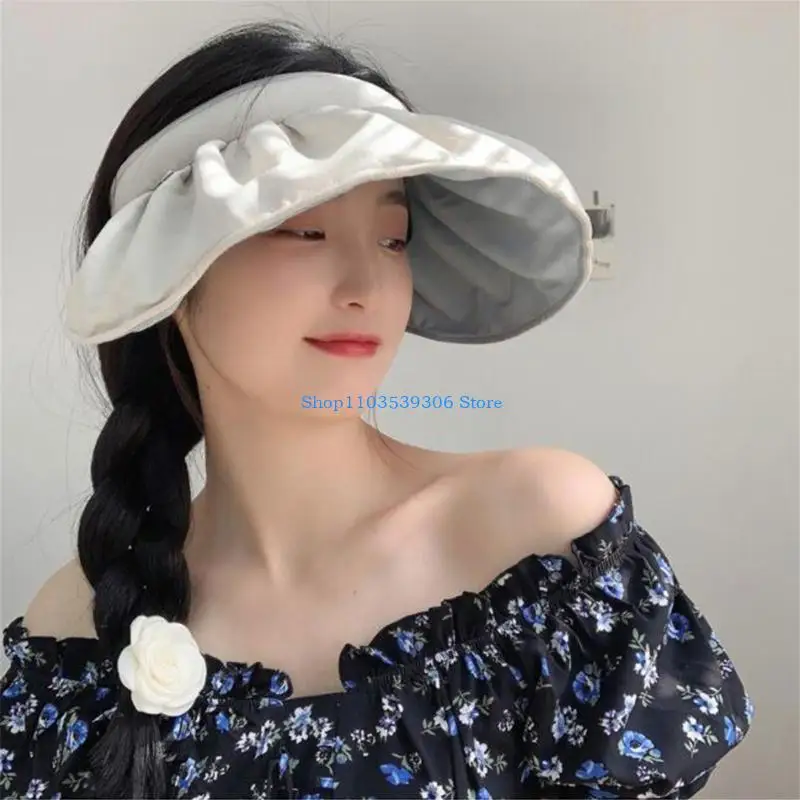 400A 2in1 Summer Empty Top Hat for Shell Hat Headband All-match Gift for Valentine's
