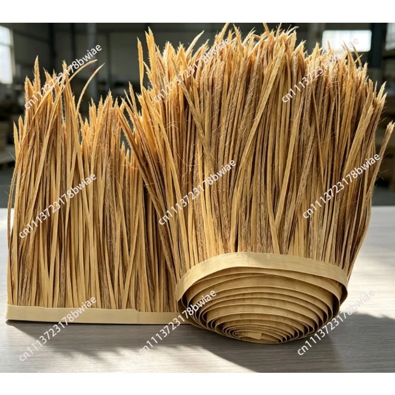 10M Artificial Mexican Straw Roof, Plastic Retardant Thatch Cover for Garden Patio Tiki Bar, Fake Grass Plant Decor