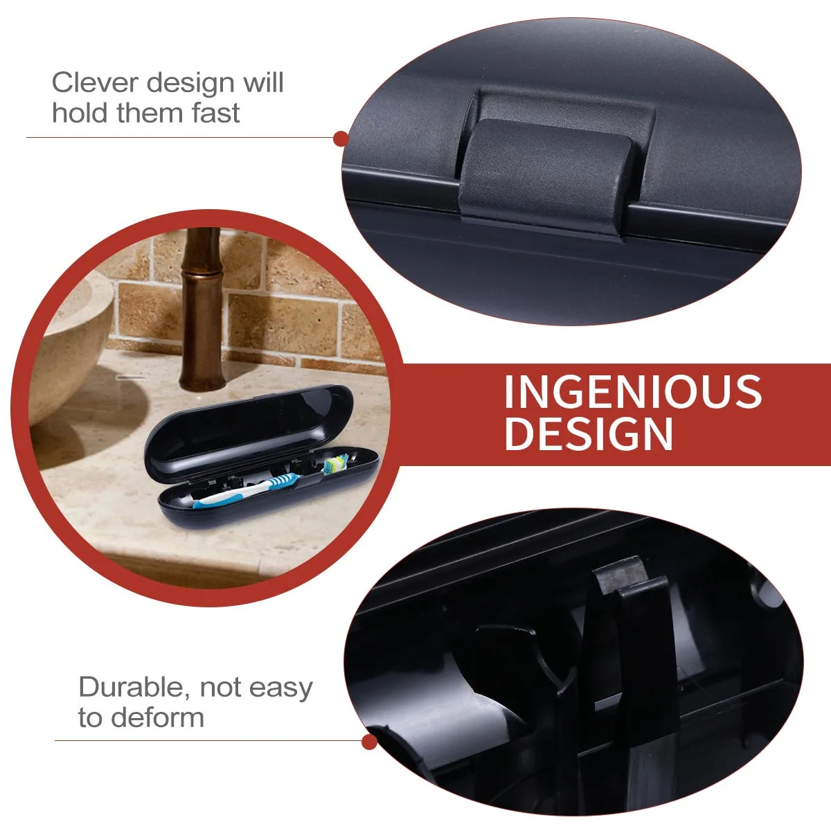 Custodia da viaggio per spazzolino da 2 pezzi, custodia per spazzolino elettrico in PP per uso alimentare, senza odore, porta spazzolino portatile, comodo per i viaggi