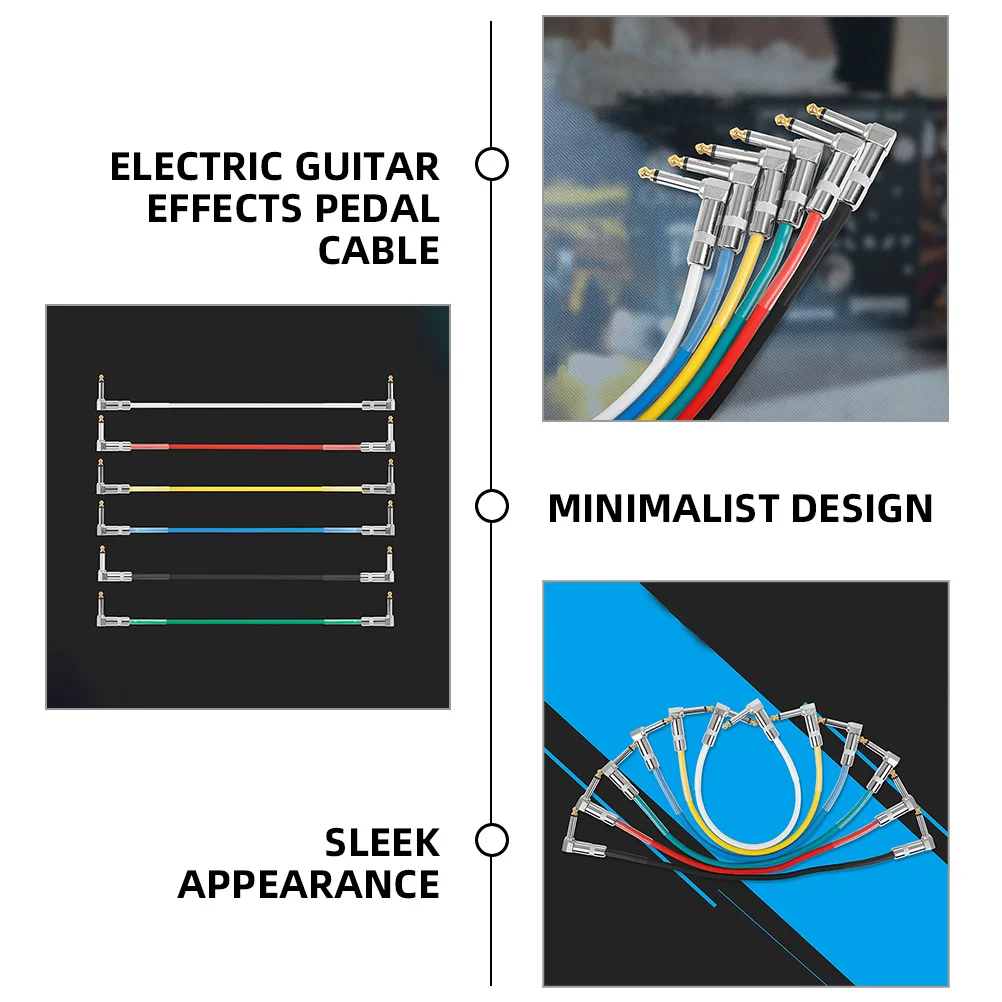 

6.35mm Guitar Pedal Patch Cables 30cm Patch Cables Effector Copper Core Low Noise Durable PVC Audio Line