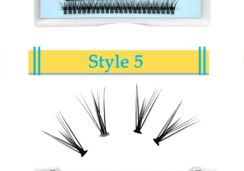 Neue Cluster Bundles DIY individuelle Wimpern verlängerung vorgefertigte Volumen Wimpern fächer 50d 6d 5d wispy falsche Wimpern Puppe Fuchs Auge – Detail 8