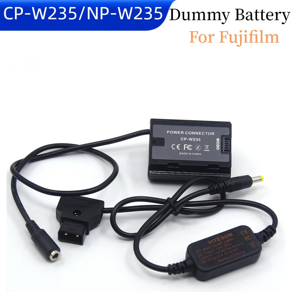 

NP-W235 Dummy Battery for Fujifilm X-T4 XT4 GFX100S X-H2S XH2S GFX50SII Camera CP-W235 DC Coupler+D-tap Power Cable