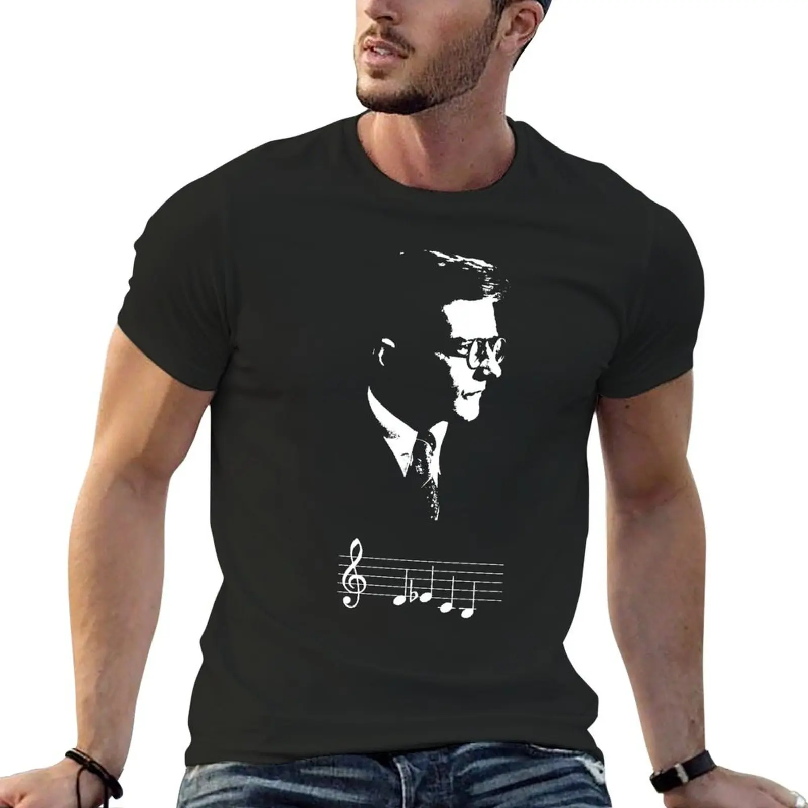 

Dmitri Shostakovich DSCH motif musical notes T-Shirt fashion shirts vintage cute clothes Blouse sweat shirts, men