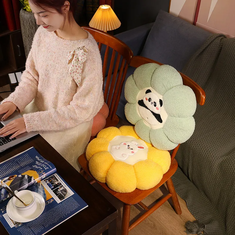 Kawaii 45CM Flower Rush Cushion Animal Comfortable Seat Cushion Soft Office Dolls Funny Girls Kids Birthday Gifts Home Decor