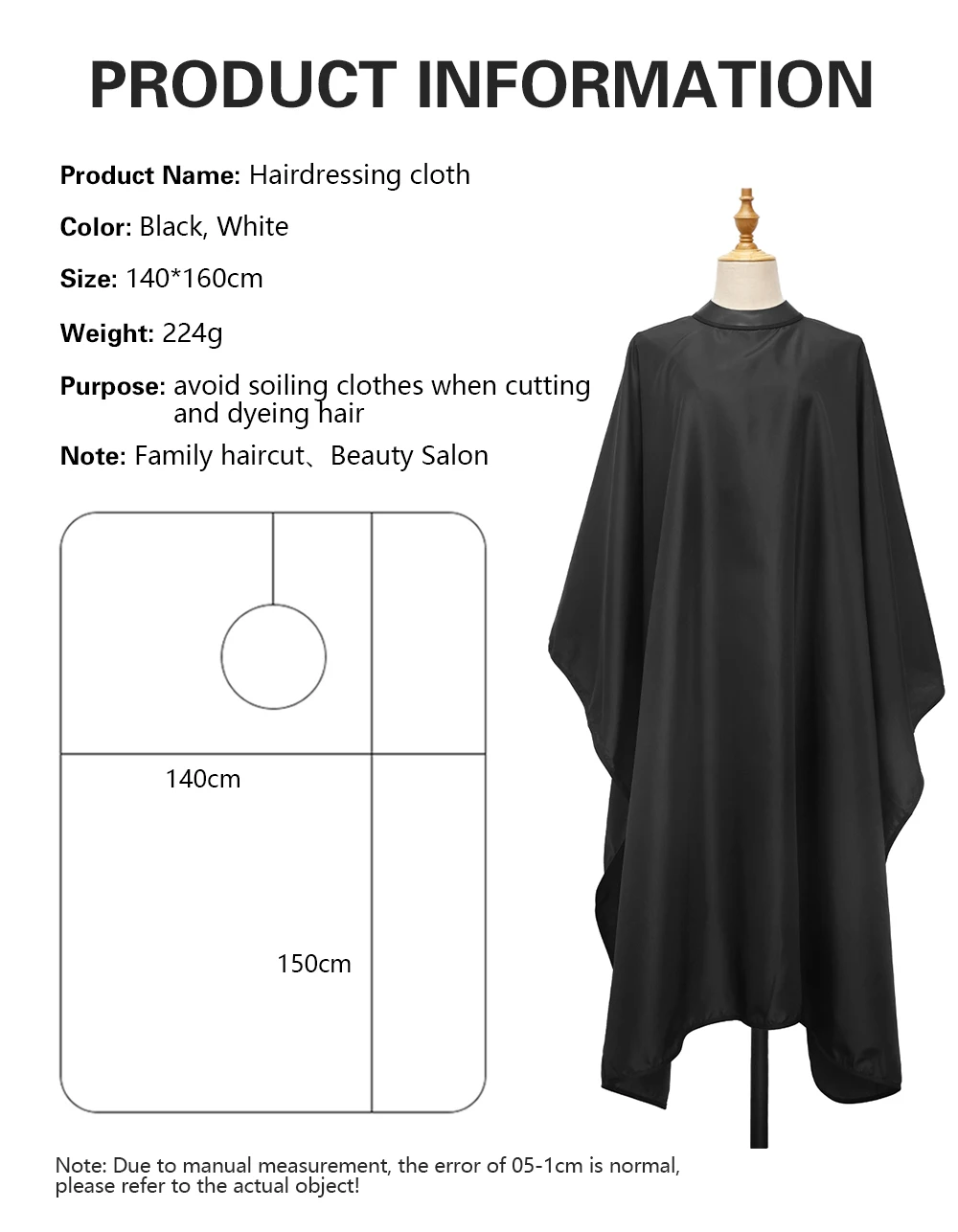 Professioneller Friseurumhang - Wasserdichter Haarschneideumhang mit Silikonausschnitt, rutschfester Kapmantel für Barbershop – Detail 9