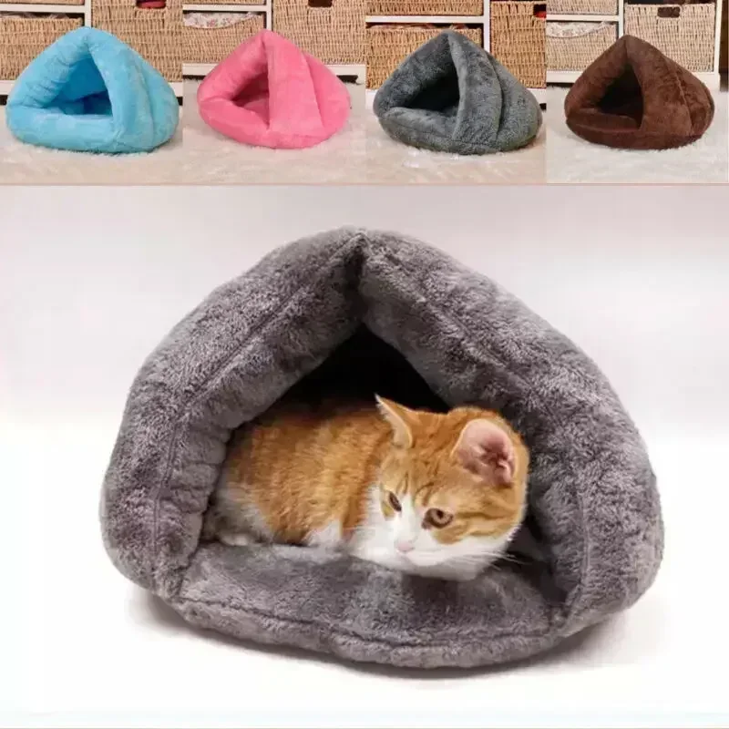 Cesta de cama iglú para perro y gato, casa para gatito, cojín interior suave y acogedor, perrera, nido lavable cálido