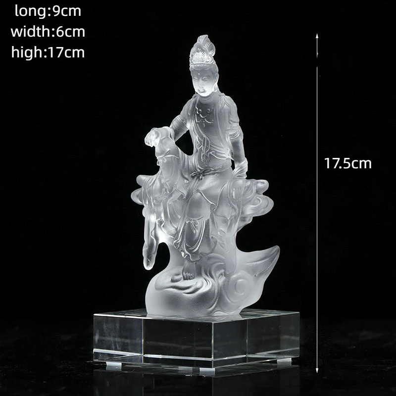 Coloured Glaze Avalokitesvara Buddha Statue Bodhisattva Guanyin Buddhist Temple Ornament