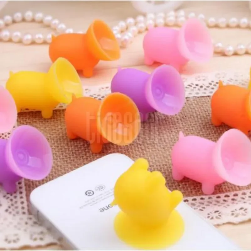 Colorful Mobile Phone Cute Fat Pig Subber Sucker Holder Stand for iPhone Pad Tablet For Xiaomi Samsung All Smartphones 2000pcs