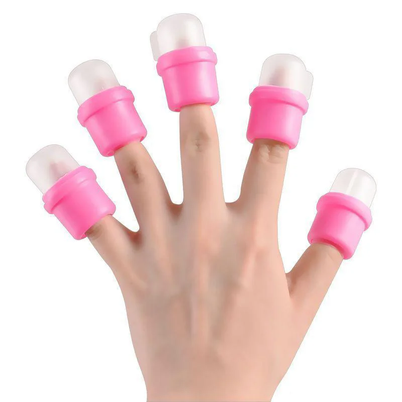 10Pcs DIY Nail Art Tool Wearable Nail Soak Soaker Polish Remover Acrylic UV Gel Polish Remover Soaker Clip Soaker Caps