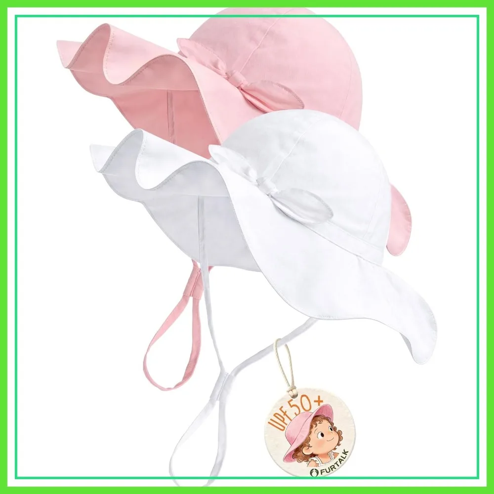 

UPF 50+ Baby Sun Hat Wide Brim Toddler Beach Hat Girls Bucket Hat