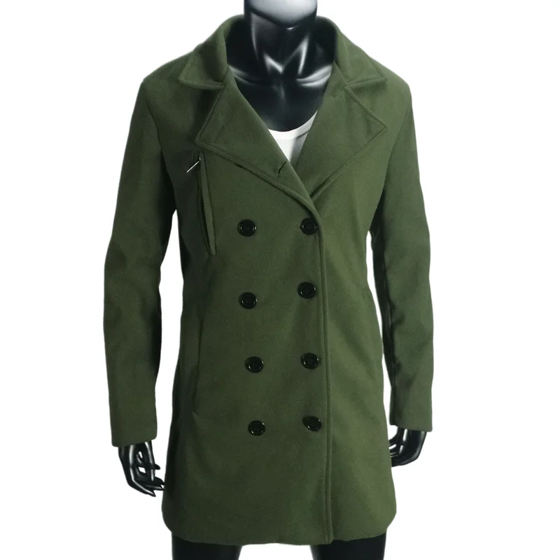 Autumn Winter Women\'s Coat Wool Blend Solid Lined Coat Outerwears Female Jackets Double Breasted Lapel Long Women\'s Overcoat