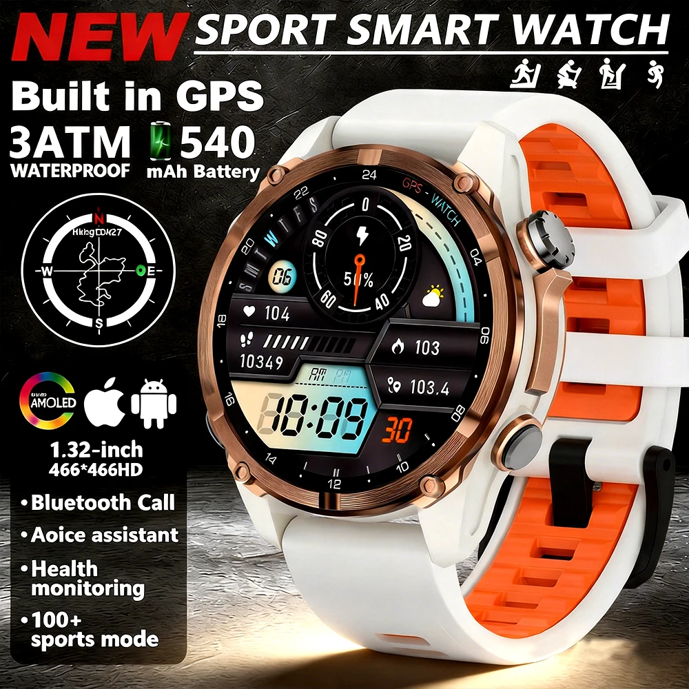 HD350 Pro Smart Watch AMOLDE GPS Track Offline Map 540Mah LE