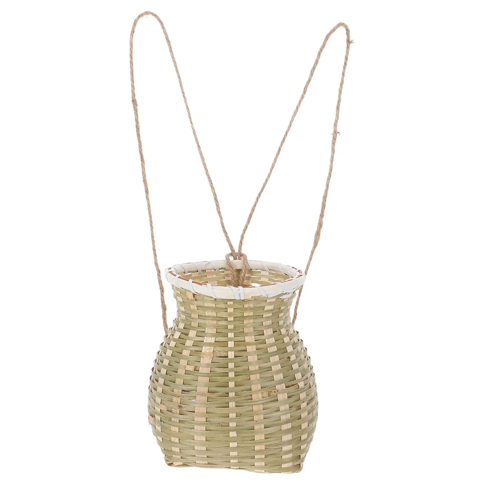 

Bamboo Basket Handmade Backpack Snack Rattan Harvest Large Wicker Weaving Small Woven