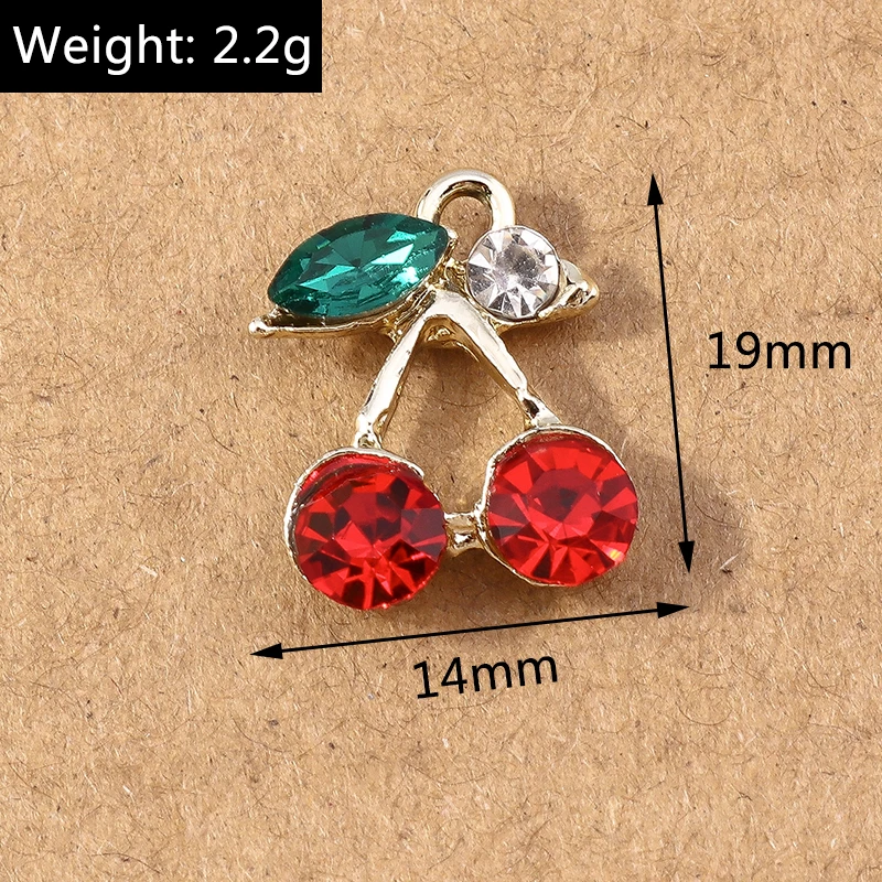10 Stück Kristall-Liebesherz-Blumen-Anhänger, Kirsch-Anhänger für die Schmuckherstellung, Ohrringe, Halskette, DIY-Armband-Zubehör – Detail 7