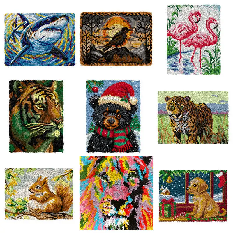 

Серия животных, крючок-защелка, наборы ковриков, подушки, упаковка Smyrna, набор для вышивания ковров, набор крючков-защелок, подушка для вышивки крестиком, Knooppakket