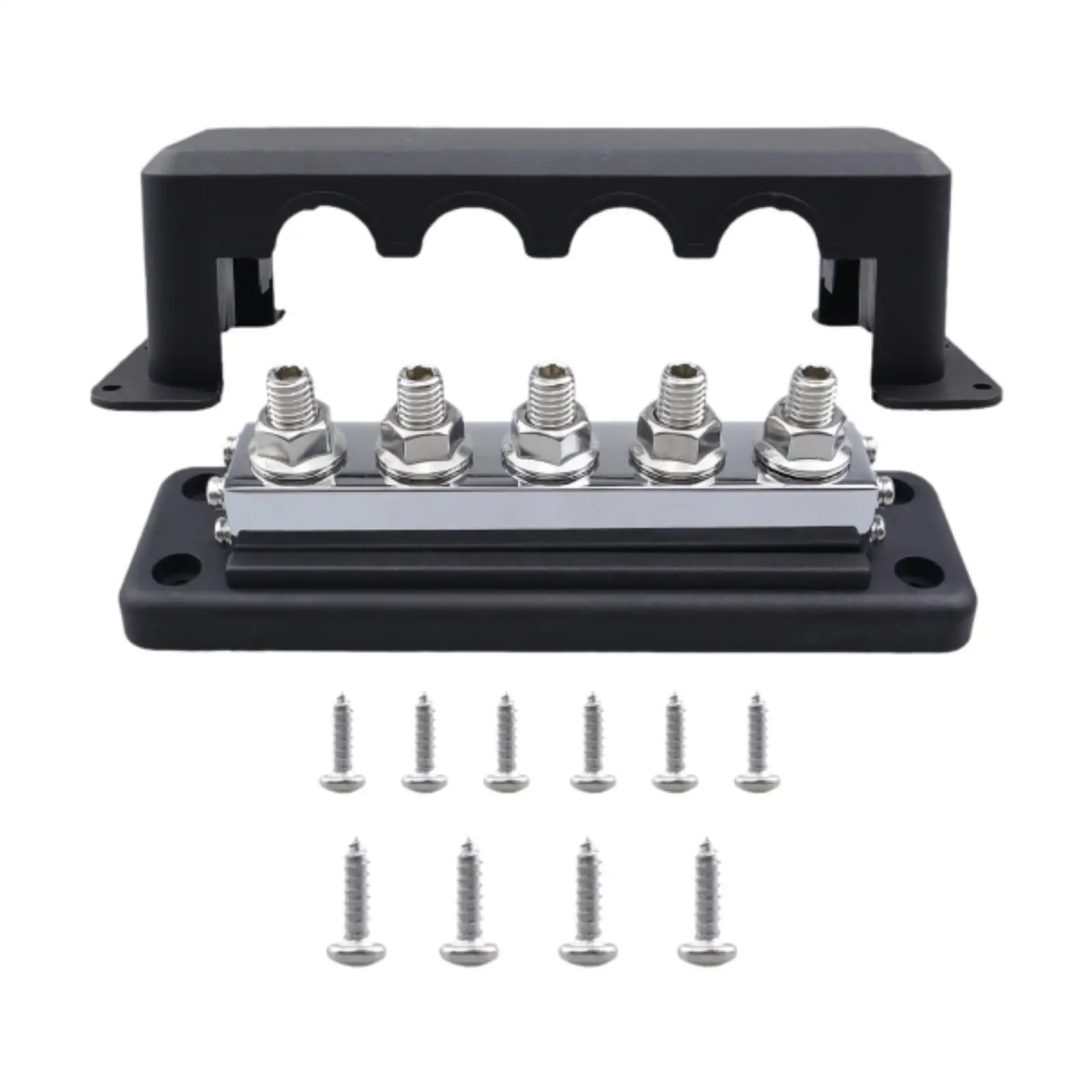 

Heavy Duty Bus Bar 5 Post Automotive Premium Copper For Boat And Car RV Truck 5 Stud M10 Power Distribution Block Marine