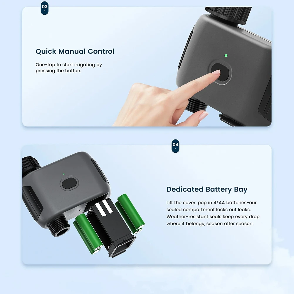 【Stock limité!】 pour système d'irrigation goutte-à-goutte de jardin, minuterie d'eau intelligente, minuterie de tuyau Wifi, contrôleur d'arrosage, aucun Hub nécessaire