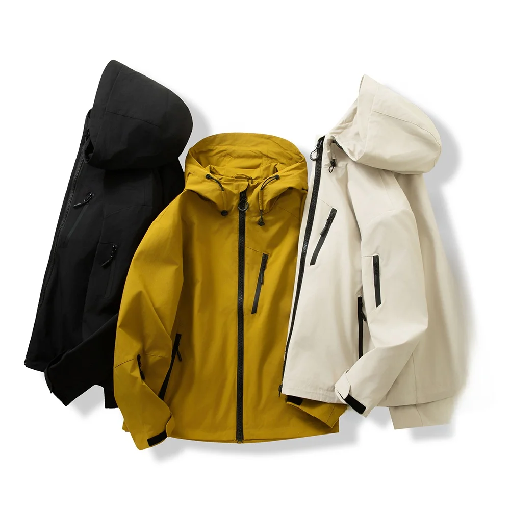 

Водонепроницаемая, ветрозащитная, удобная, дышащая мужская повседневная куртка с капюшоном для активного отдыха, осенняя, городская, из полиэфирного волокна