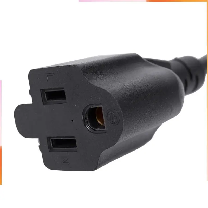 A92Z 10Pcs 1Ft IEC 320 C14 Male Plug To NEMA 5-15R 3 Prong Female PC Power Adapter Cable Black