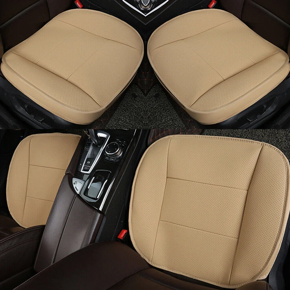 3Colors PU Leather Car Front Cover Cushion Bottom Seat Pad Mat Full Surrounded Automobiles Seat Protector Four Seasons Universal
