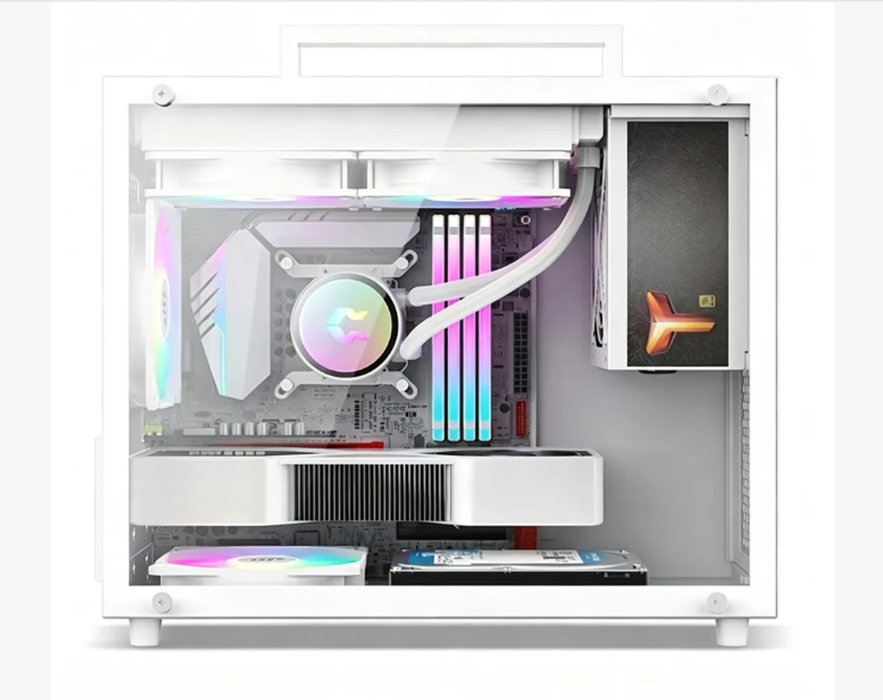 S9 Chassis M-ATX Computer desktop Empty Host Case White 240 Water-Cooled Side Transparent Portable mini desktop