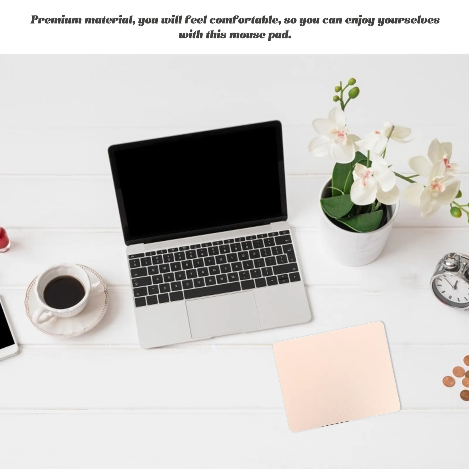 Double Sided Aluminum Alloy Mouse Pad Square Metal Mouse Mat Non Slip Desk Mat for Office Gaming Computer Office Desk Pad view 4