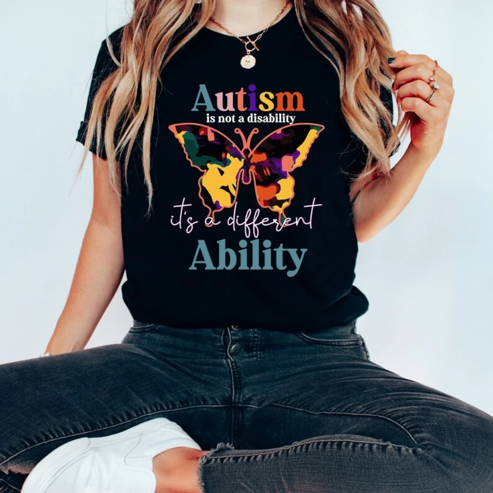 التوحد ليس معذور، إنه قدرة مختلفة، قمصان علاجية ABA، قميص عصبي، سلعة رعاية عامة، تي شيرت