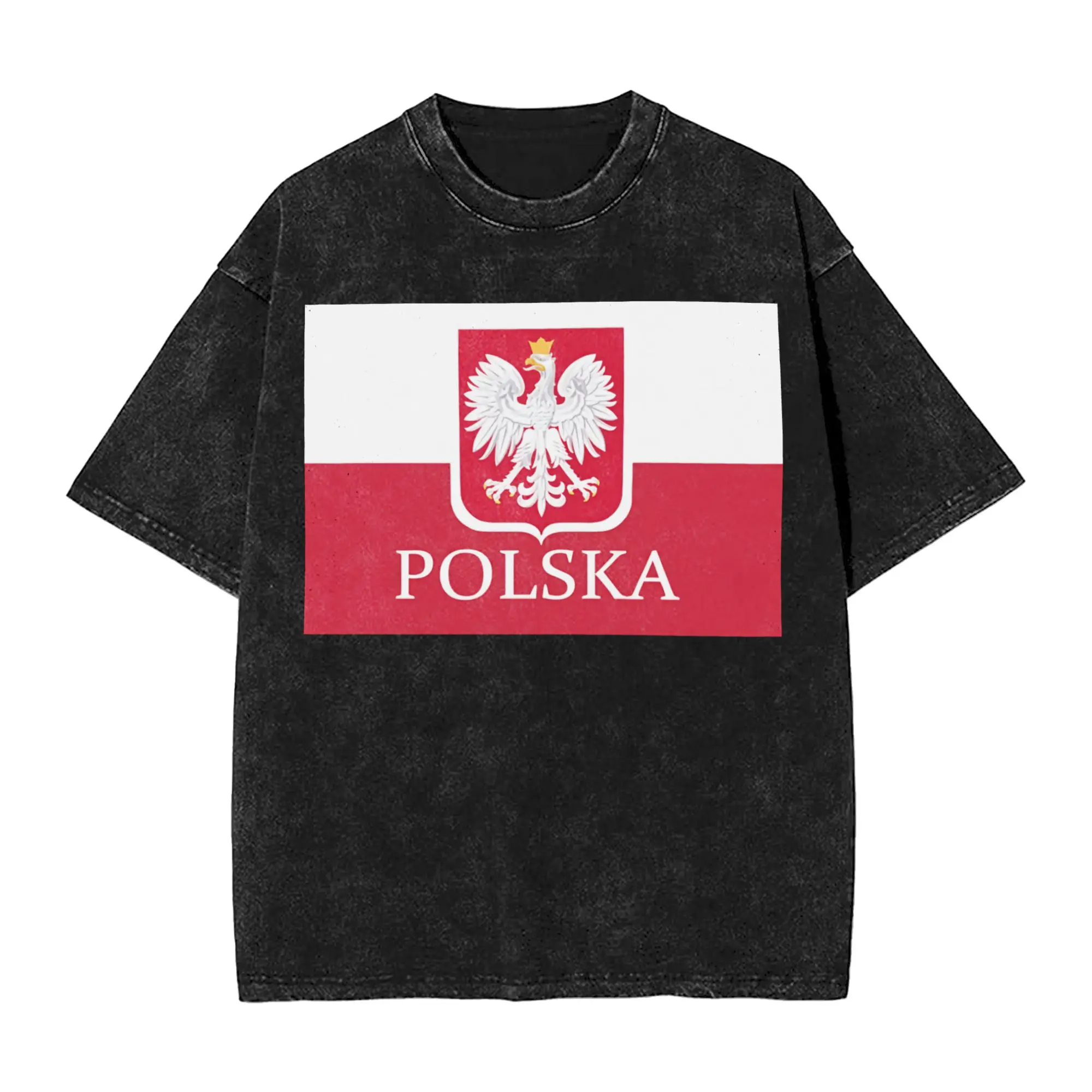 Summer Be Like Poland Polska Polish Flag  Washed T Shirts Merch Harajuku T-Shirt  for Men Women Tees