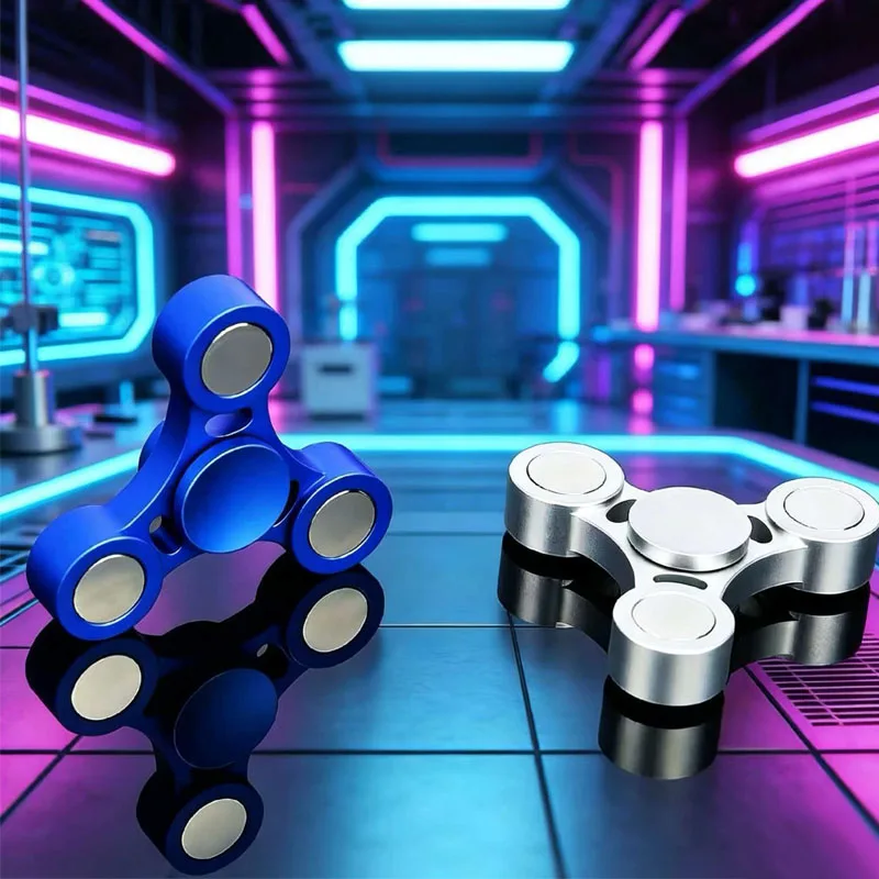 Pocket CNC Metal Tri Fidget Spinner EDC Hand Spinning Top Focus ADHD Anti-Anxiety Stress Relief Toys For Adults Cool Stuff