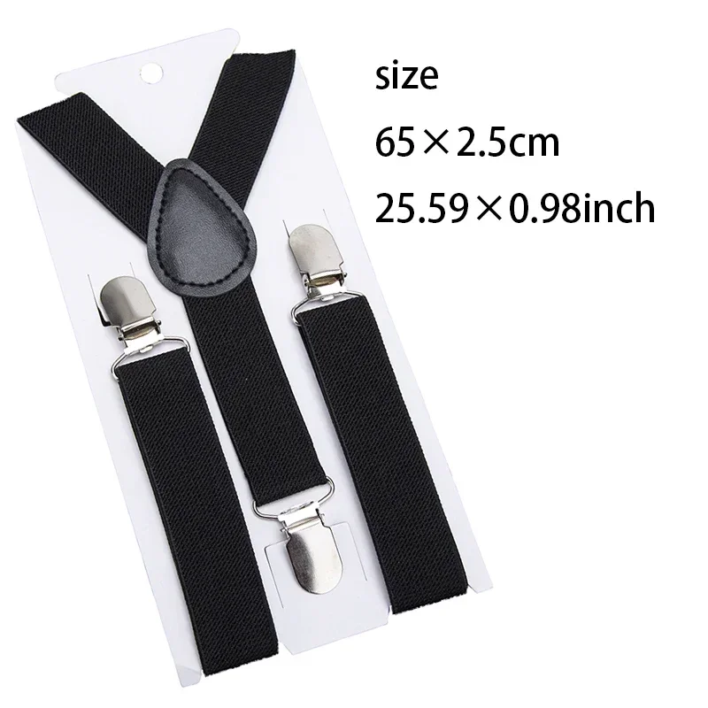 Adjustable Black Suspenders for Children - Fashionable Boys Braces And Girls Suspenders for Baby Wedding Ties Accessories