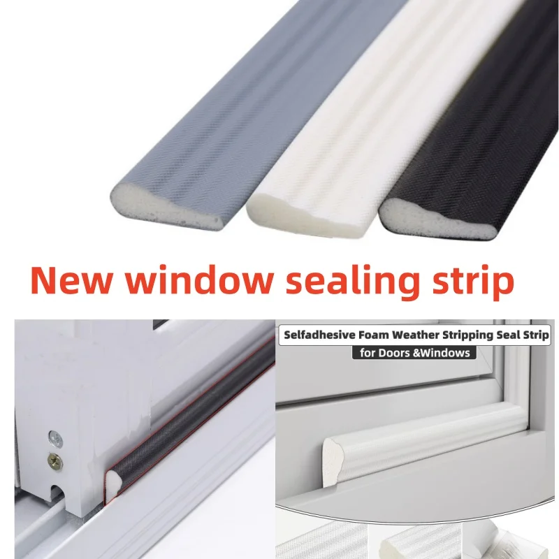 New Door Window Sealing Strip Soundproof  Noise Self-Adhesive Draught Exclude PU Foam Weather Stripping Door Seal Gap Filler