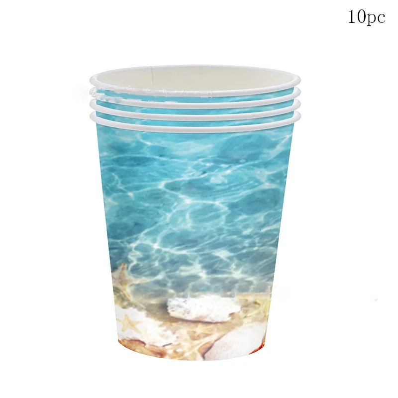 10 Gäste Welle Wellen Party Einweggeschirr Meer Strand Party DIY Seestern Muschel Sommer Geburtstag Babyshower Zubehör – Detail 5