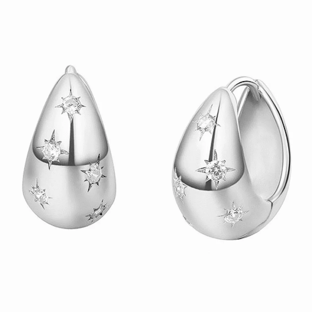 

Серьги-капли из 100% стерлингового серебра 925 пробы Pave 3A Zriconia в горошек со звездным светом для женщин, ювелирные изделия