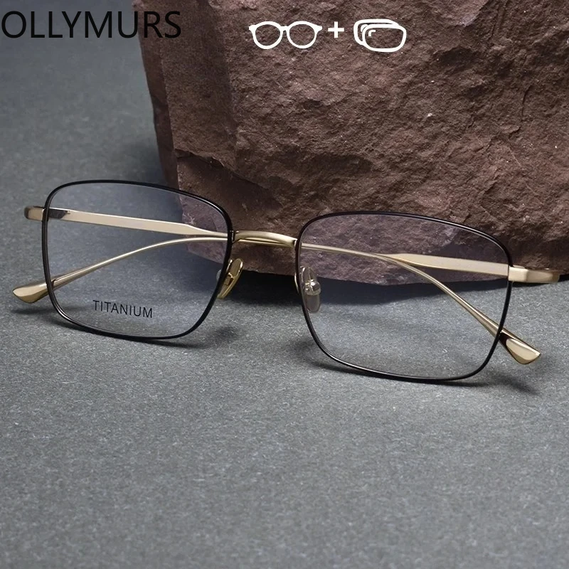 OLLYMURS Men Women Myopia Hyperopia Progressive Optical Prescription Glasses Fashion Titanium Anti-Reflective Anti-UV Eyeglasses