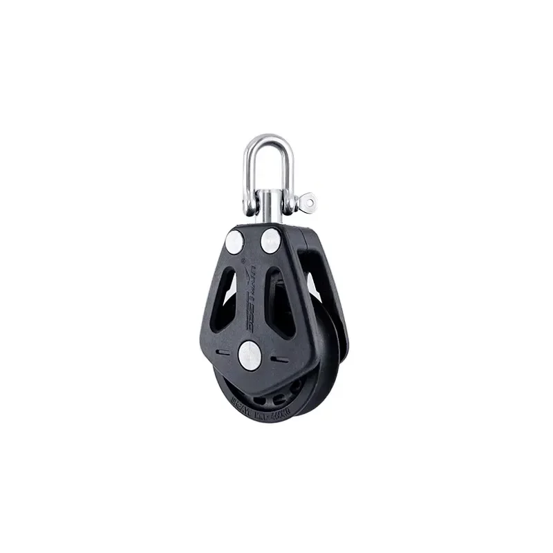 Sailboat Pulley Block, High Load Single Sheave, Swivel Head Plain Bearing, Aluminum Alloy Marine Hardware, for Boat Rigging