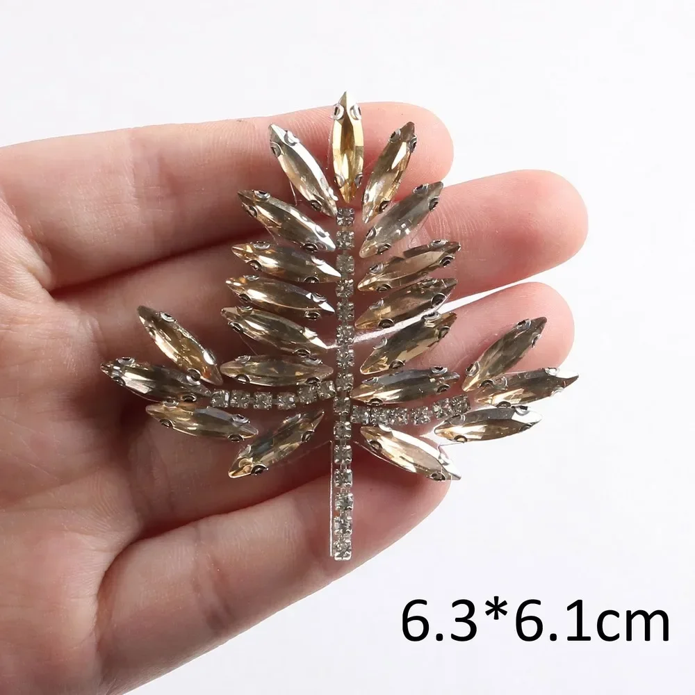 1pcs Golden Crystal Patches Applique Heat Patches Glue On Rhinestones DIY Hair Clips Clothing Bags Women Accessories Rhinestone