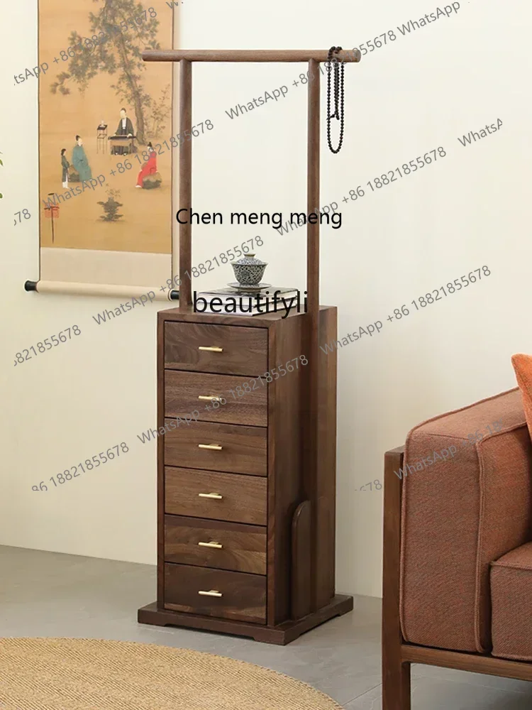

D178 North America Black Walnut Wooden Chests of Drawers Clothes Rack Floor Hanger Clothes Hanger Vertical Coat Rack