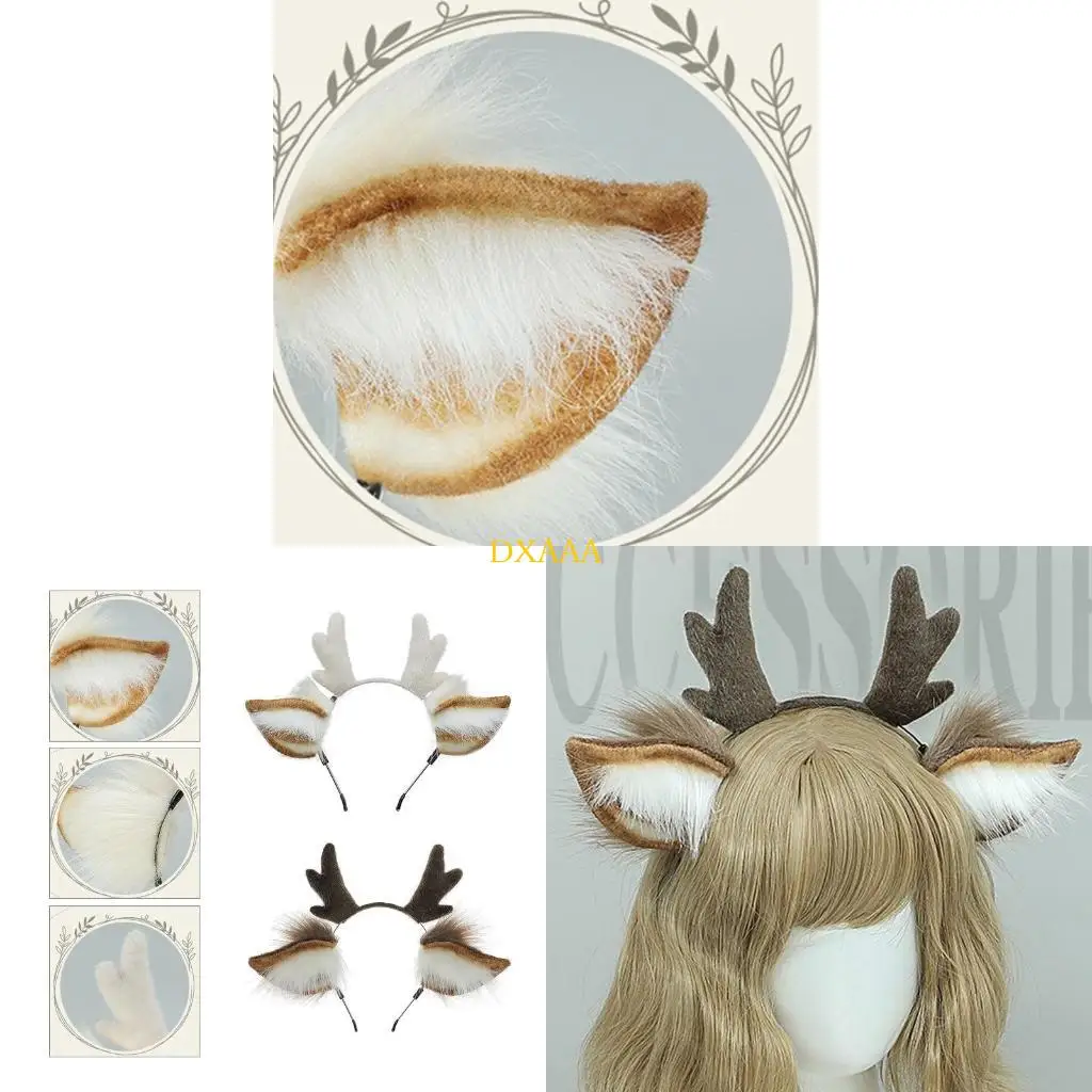 

DXAA Reindeers Antlers Headbands Christmas Ears Headpiece Women Children Hair Hoop for Stage Performances