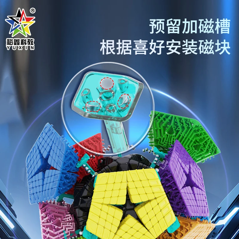 YuXin Huanglong 8x8 Megaminx Cube de vitesse 8 couches magnétique sans autocollant Cube Puzzle jouets enfants cadeau Cubo Magico