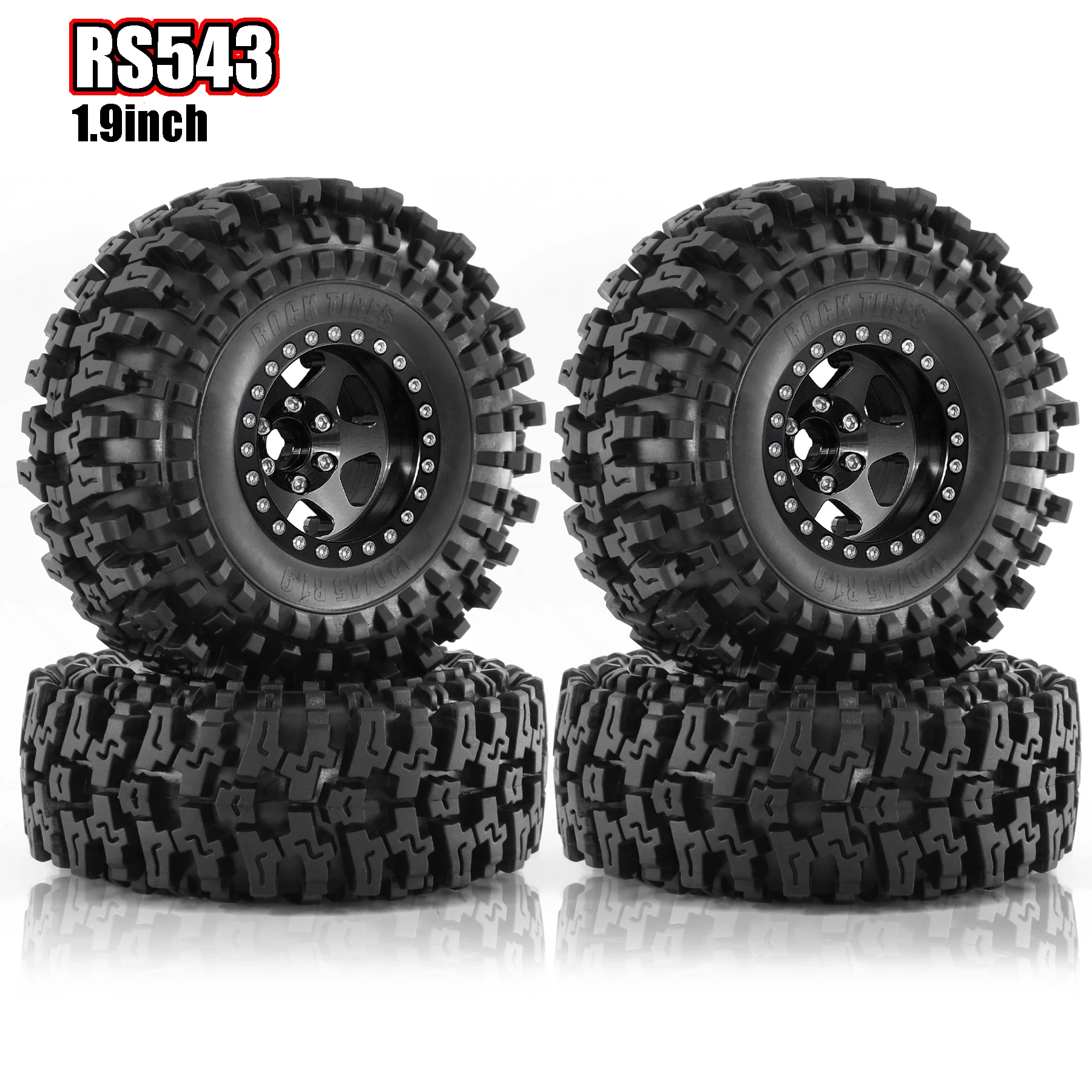 

RED SPIDER 4Pcs 4Pcs 1.9 Beadlock Wheel Aluminum and 1.9 RC Crawler Tires for 1/10 RC Crawler Car Traxxas TRX4 Axial SCX10 II