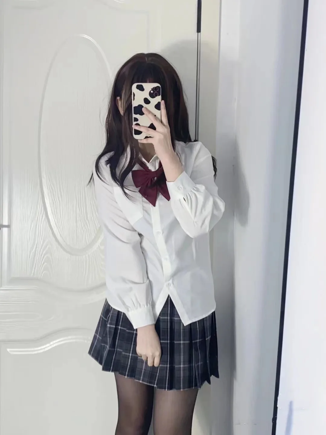 White Shirt Women Japan fashion Preppy Jk Uniform Long sleeve Shirt Basic Top Early Spring New Pleated Skirt Set