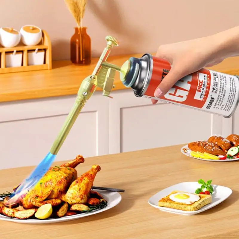 Outdoor Camping BBQ Kitchen Lighter Welding Equipment Flamethrower Portable Copper Welding Gas Torch Flame Butane Gas Burner