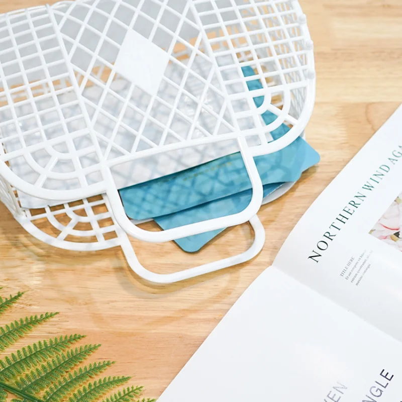 Bathroom Plastic Woven Bath Baskets Simple Waterproof Toiletries Organizer Handle Basket Household Sundries Storage Shower Caddy