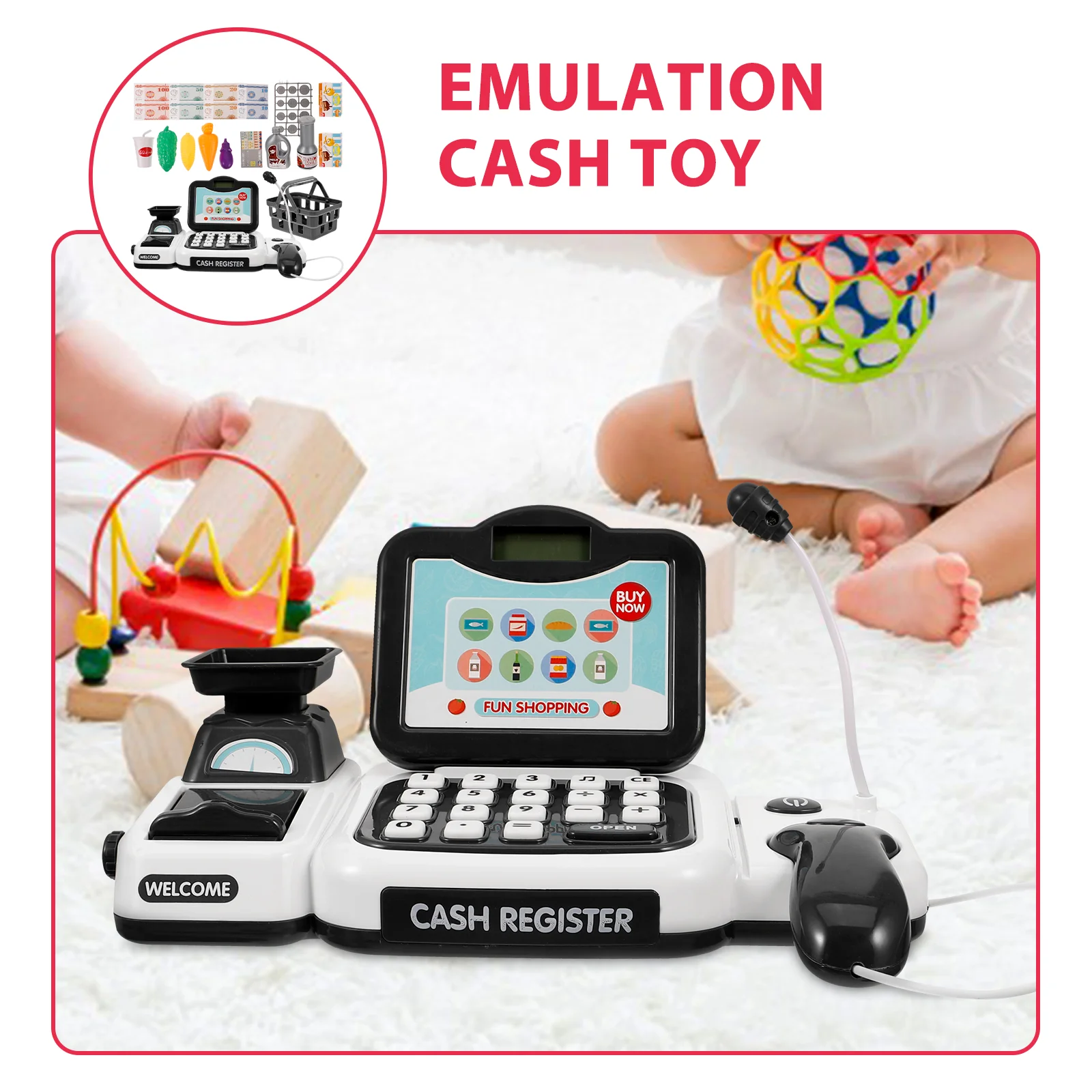 Cash Register Toy Children Emulation Kid's Calculator Simulation Toddlers Christmas Gifts