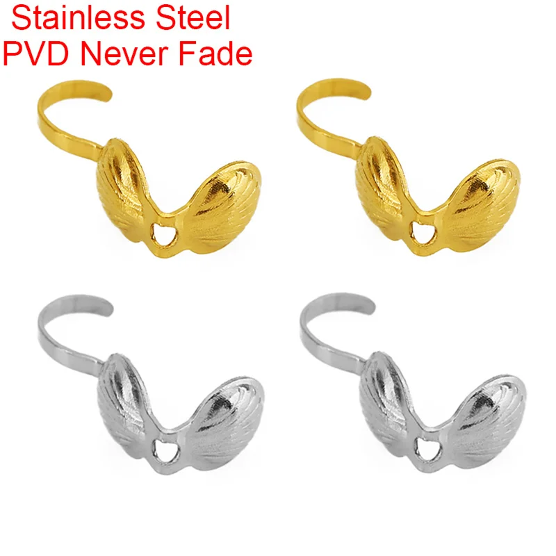 

20 шт., никогда не выцветают, PVD-разъемы для ожерелья из нержавеющей стали, обжимные бусины, концевые застежки, крючки, принадлежности для бисера, изготовление ювелирных изделий, браслетов