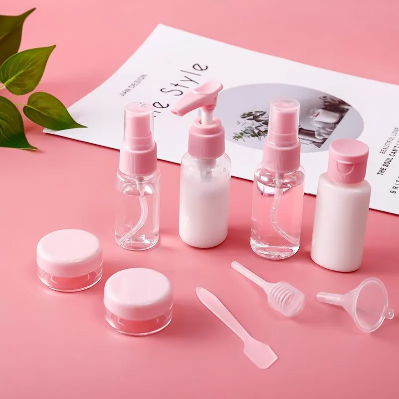 9 PCS Travel Dispensing Bottles Spray Bottles Lotion Bottles Cosmetic Bottles PET Plastic Bottles Seals Portable and Leak-proof image 3